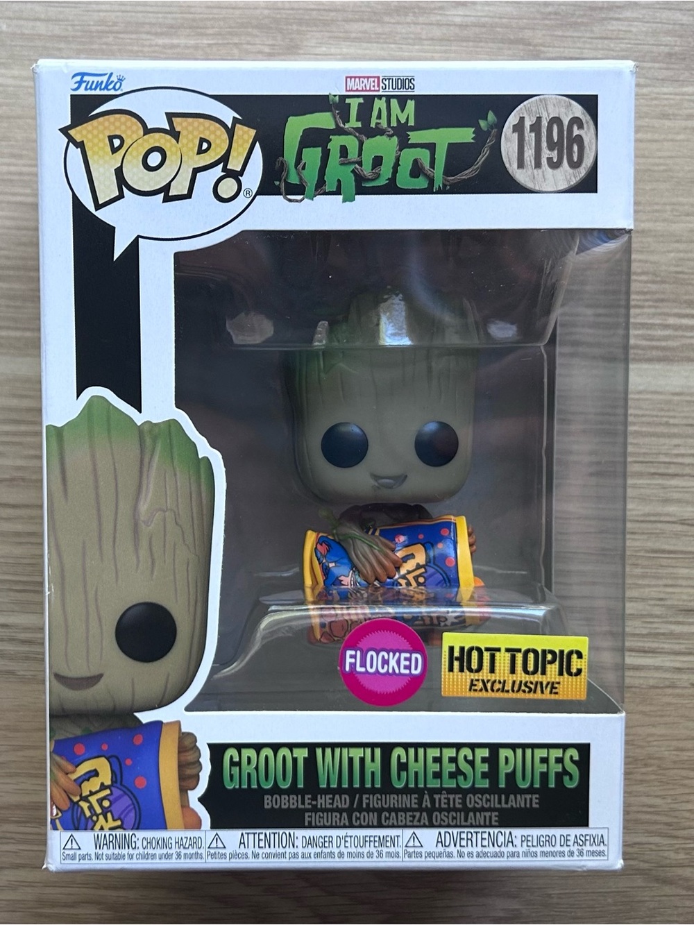 Funko Pop! Groot with Cheese Puffs (FLOCKED - Hot Topic Exclusive) #1196